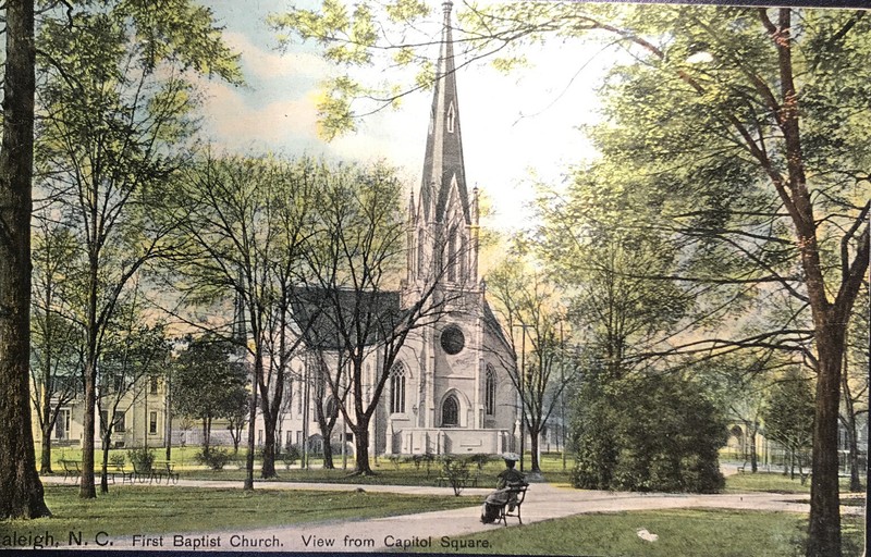 RALEIGH, NC North Carolina ~ First BAPTIST CHURCH Postcard