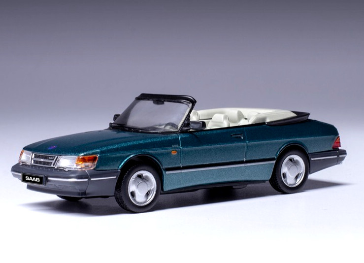 IXO 1/43 DIECAST 1991 SAAB 900 OPEN CABRIOLET CABRIO DARK METALLIC GREEN CLC578
