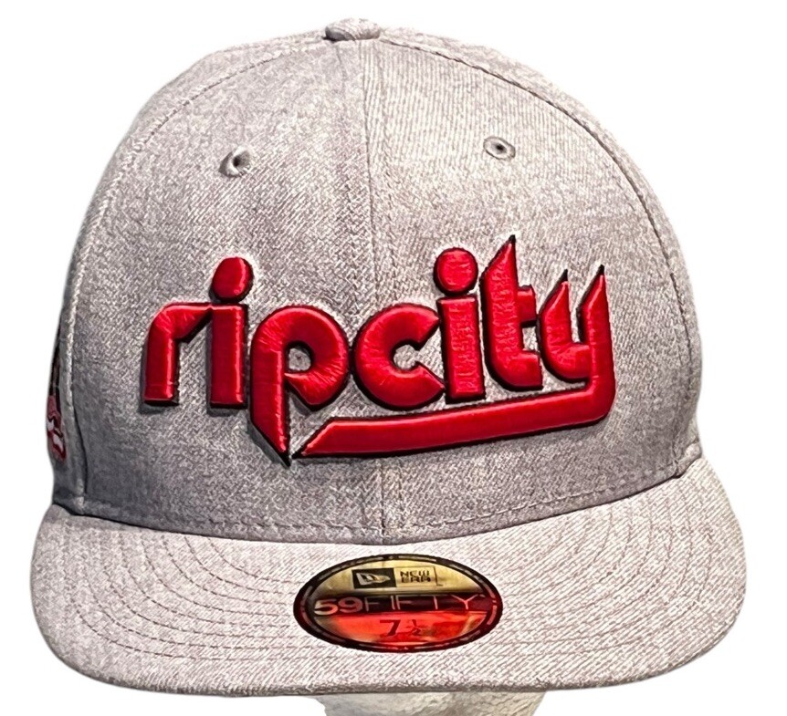 Portland Trailblazers New Era Rip City Hat Cap 1/2 Gray Stickers