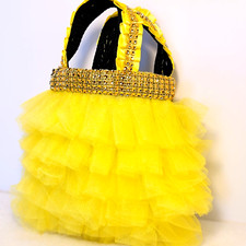 Sale Teen Girl/Women Yellow Ruffle Tutu Dressy Pageant, fancy, Frilly Purse