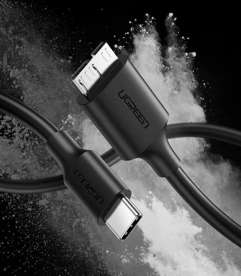 Kabel Ugreen USB-C zu Micro USB-B 5/Gbps 1m Schwarz Schnellladenkabel Datenkabel - Bild 3 von 4