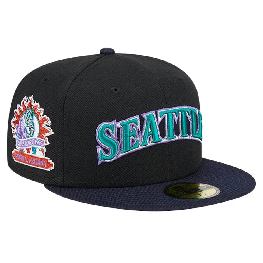 Casquette New Era Seattle Mariners – Taille 7 1/2 – Bleu Marine/Laine Polyester – Ajustée