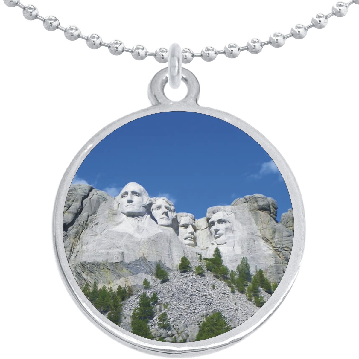 Mount Rushmore Round Pendant Necklace Beautiful Fashion Jewelry