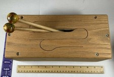 Three 3 Note Wooden Percussion Slit Tongue Drum w/ 2 Mallets - Used G/C