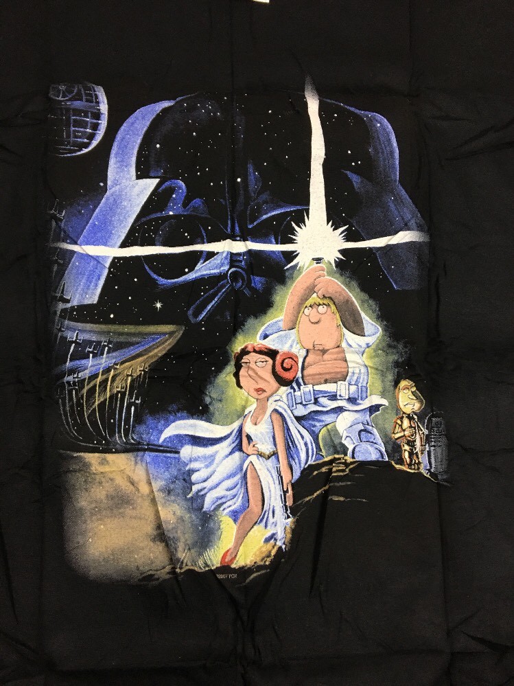 Movie Promo Star Wars Family Guy New Hope XL T-Shirt Black | eBay