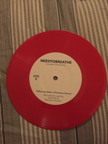 NEEDTOBREATHE Insiders Red Vinyl 7" 45 rpm Difference Maker Christian Rock Mint