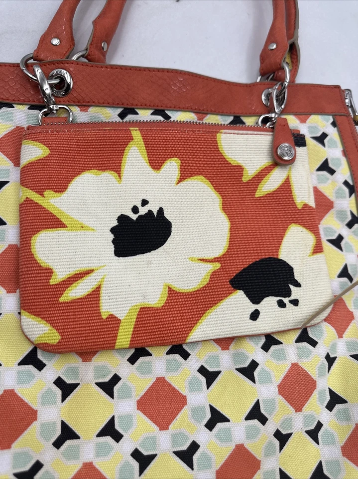 Cartera RELIQUIA AVONDALE REVERSIBLE TOTE Naranja Reptil Multicolor Lona Bolso de Mano Foto 2 de 4