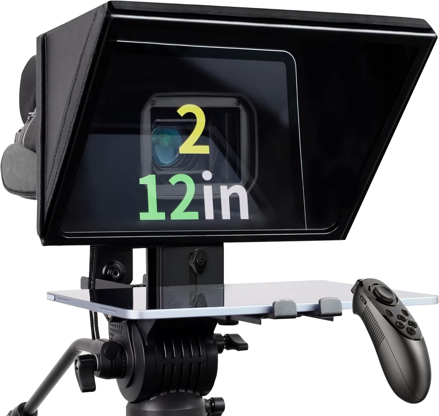 ILOKNZI 12inch Liftable Teleprompter with Remote Control & app for 12.9