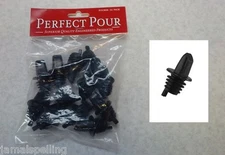 (12) Black SCREENED Liquor Bottle Bar Syrup POUR SPOUTS & Sno Cone Pourers