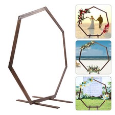 Venue Arbor Birthday Heptagonal Wooden Wedding Arch Flower Frame Backdrop Stand