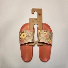 NWT Coach Uli Sport Slide In Signature Canvas With Floral Cluster Print 6B