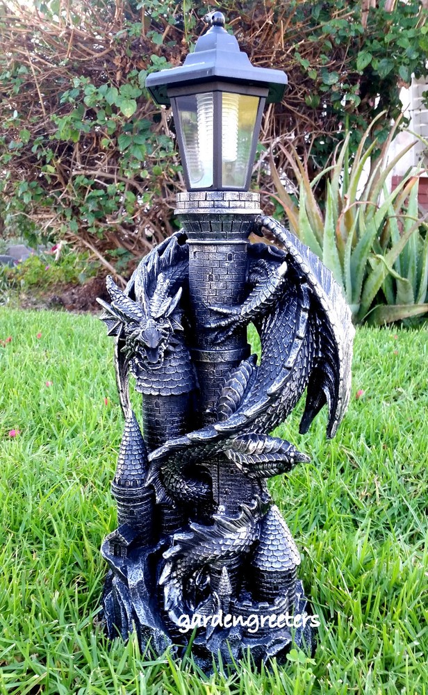DRAGON WITH SOLAR LIGHT STATUE SOLAR DRAGON Statue FIGURINE