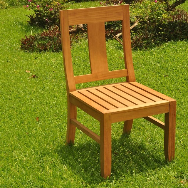DCOS AGrade Teak Wood Dining Armless Chair Outdoor Garden Patio