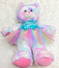 Build A Bear Plush Pastel Swirl Tie-dye Kitty Cat Pink Purple Tutu Dress