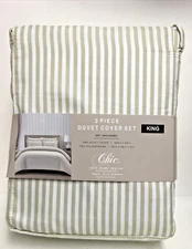 CHIC HOME 3 PC, DUVET COVER SET MORGAN DUVET +2 PILLOW SHAMS 100% POLYESTER NIP