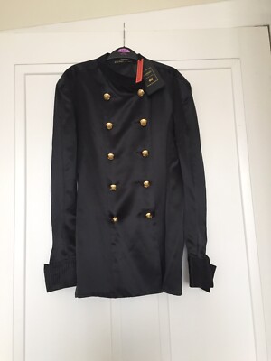 Balmain For H&M Military Silk Top Blouse Size 12UK UK