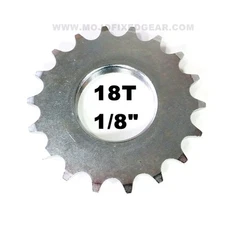 18T COG FIXED GEAR TRACK 18 TOOTH CHROME PLATE 1/8 INCH 1/8" FIXIE
