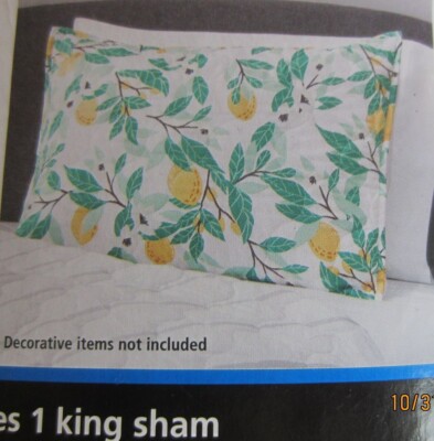 King Size Sham For Pillow Size 20X36 NWT Mainstays SPRING colors,  6 in stock