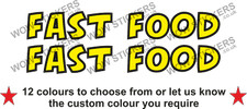 2 x  Fast Food Stickers street food decals van catering trailer (choose size)