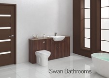TOBACCO WALNUT BATHROOM FITTED FURNITURE 1700MM