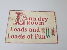 Laundry Room Loads And Loads Of Fun Metal Sign 14" x 9.5" Plaque Picture Frame