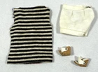 VTG BARBIE RESORT SET #963 TOP SHORTS WEDGE CORK SHOES HOLE