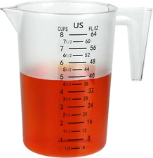 ® 8 Cup/2-Quart Large Measuring Cups, Clear, Strong Food Grade Liquid Measure Pi