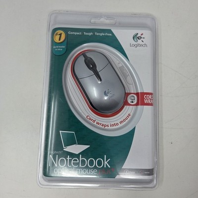 Logitech 931073-0403 Optical Mouse Open Box  - Cord Wraps Into Mouse 