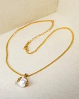 Vintage Classic Pearl Charm Necklace Costume Jewelry
