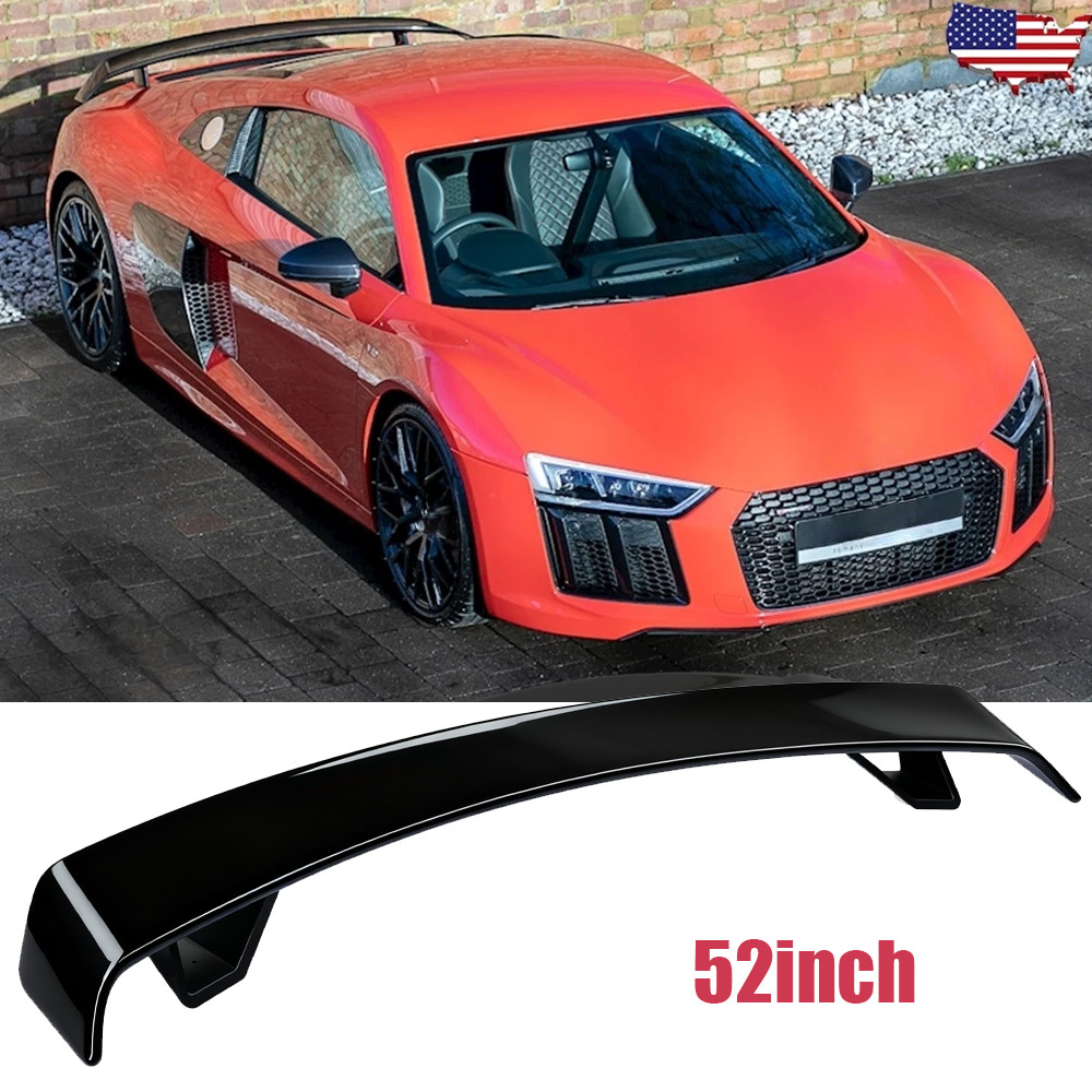 Glossy Black 52" Rear Spoiler Wing Truck GT-Style For Audi R8 Coupe 2020-24