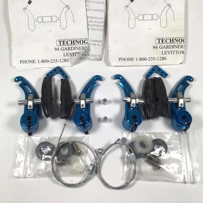Tech-Lite Cantilever Brake Set Blue NOS Vintage MTB Technogen Rare Grafton - Image 1 of 4
