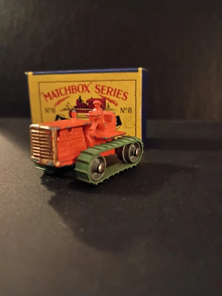 Matchbox #8A7  Caterpillar Tractor Rare Orange 1955 In  Crisp Original B2 Box - Image 2 of 4
