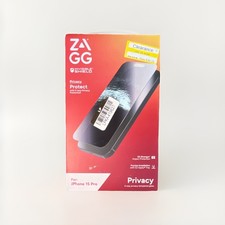ZAGG Privacy Screen Protector for iPhone 15 Pro Tempered Glass Antimicrobial