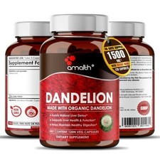 Poudre de racine de pissenlit bio Taraxacum 1500 mg 120 gélules Supplément...