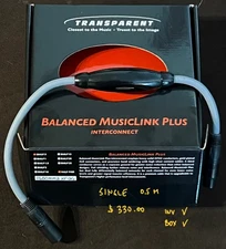 Transparent Audio Balanced MusicLink Plus Interconnect 0.5m SINGLE for Subs etc.