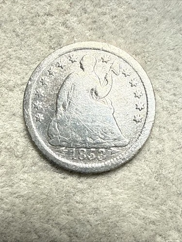 1853 Arrows Seated Liberty Half Dime G Good Condition Cleaned Nice Coin See 7961