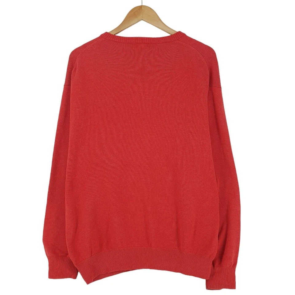 Gant Rouge Pull V-Cou Coton Hommes Taille L Grande - Photo 2/4
