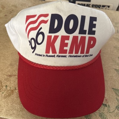 Vintage 1996 Dole Kemp Campaign Hat Snapback Cap Bob Dole Russell Kansas