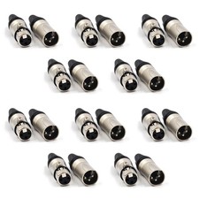  20 Pack 3-Pin XLR Cable Connector 10 Male  10 Female Solder Type Mic Audio...