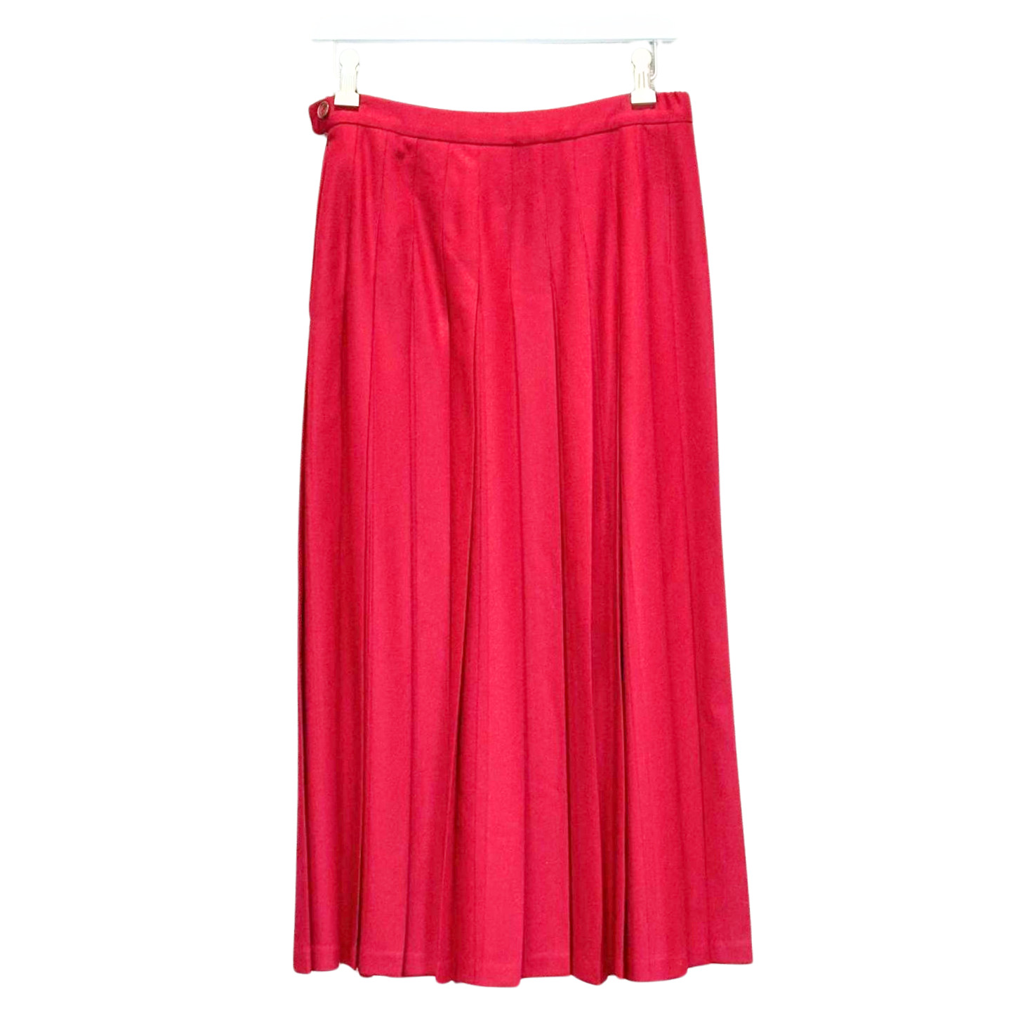 Vintage Pendleton Solid Red Pleated Wool Skirt - image 2