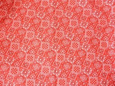 Red Bandana Print Fabric 2 Yds. 32 Inches x 44 Inches Wide Cotton