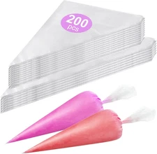 Piping Bags, 200 PCS Disposable Pastry Piping Bags, 12 Inch+16 Inch Anti-Burst