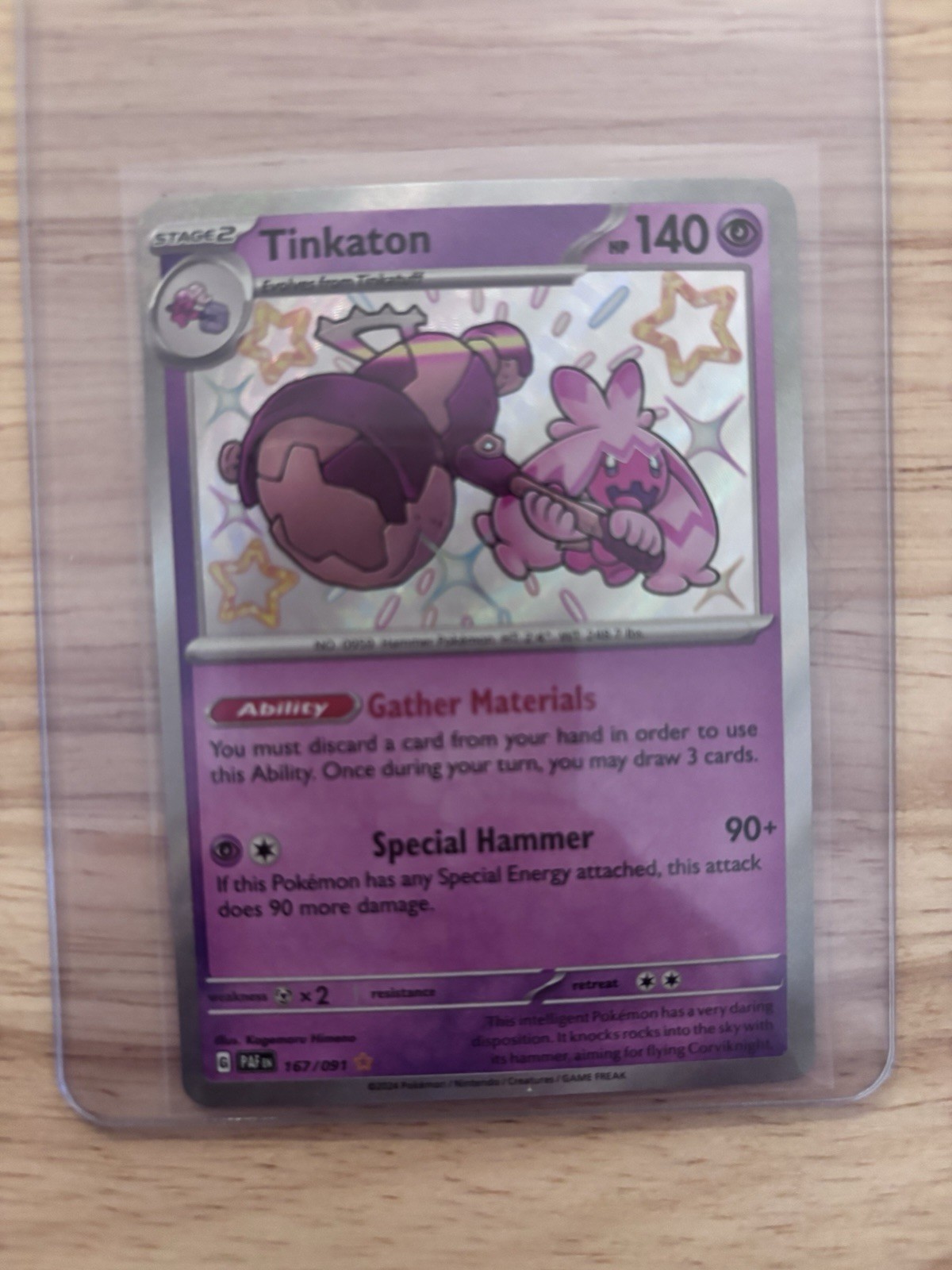 Tinkaton 167/091 - SV4.5 : Paldean Fates - Pokemon TCG - NM - Shiny Holo Rare