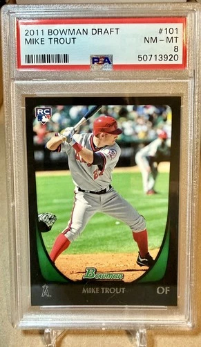 2011 Bowman Draft Mike Trout Rookie Card PSA 8