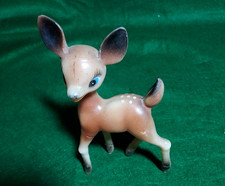 Vintage blue eyed spotted fawn celluloid plastic 7" tall x 4" long