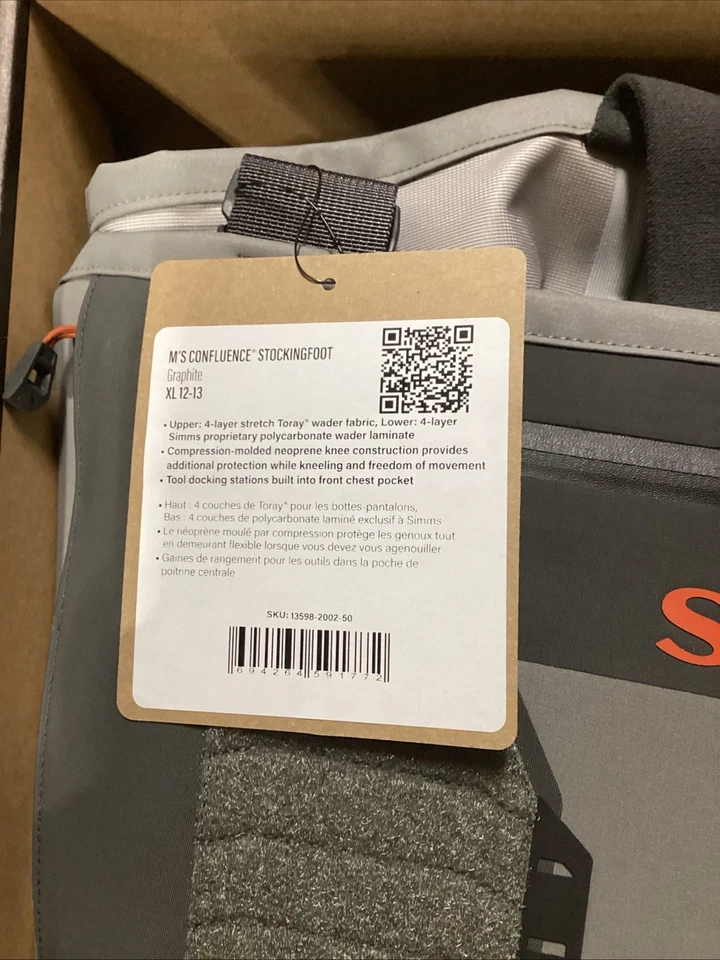 Simms Confluence Stocking Foot Wader Mens XL 12-13 - Immagine 2 di 3