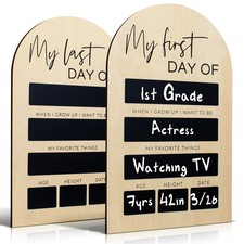 11.8"x7.1" Wooden First and Last Day of School Board Sign Chalkboard Photo