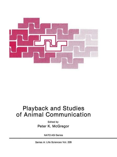 Peter K. Mcgregor | Playback And Studies Of Animal Communication | Buch (1992)-image