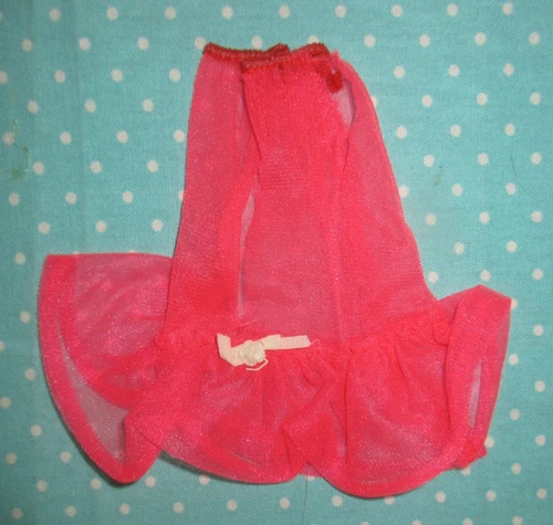 Vintage Barbie 1970 Rainbow Wraps 1798 Hot Pink Slip w Flower Accent TNT MOD TLC