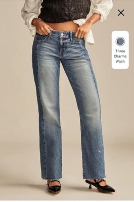 NWT Lucky Jeans Size 18 / 34 Legend Easy Rider Boot Cut Medium Wash Three Charms
